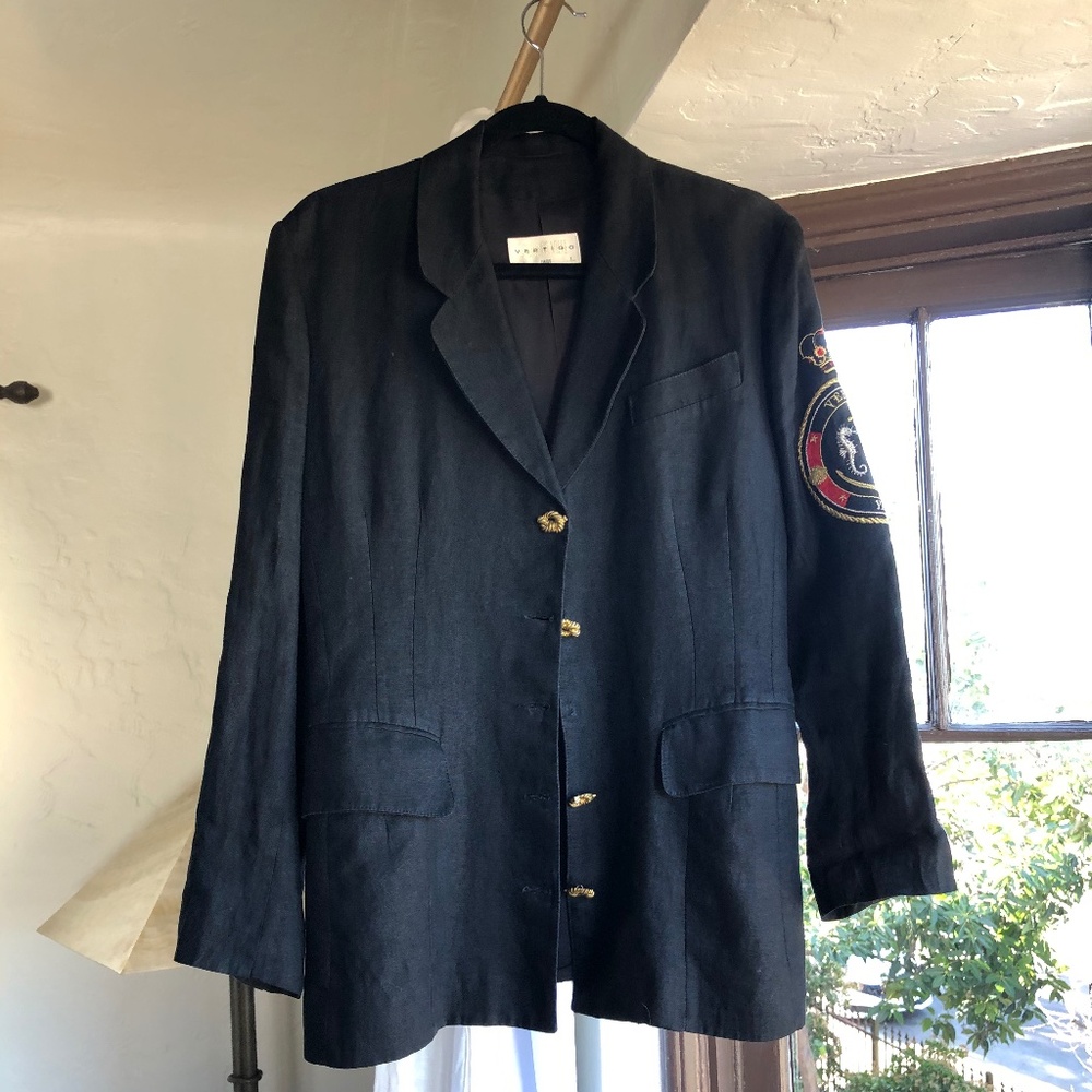 Vertigo Vintage Black Linen Jacket